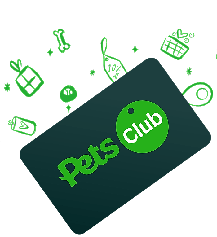 A portrait of a pets club card