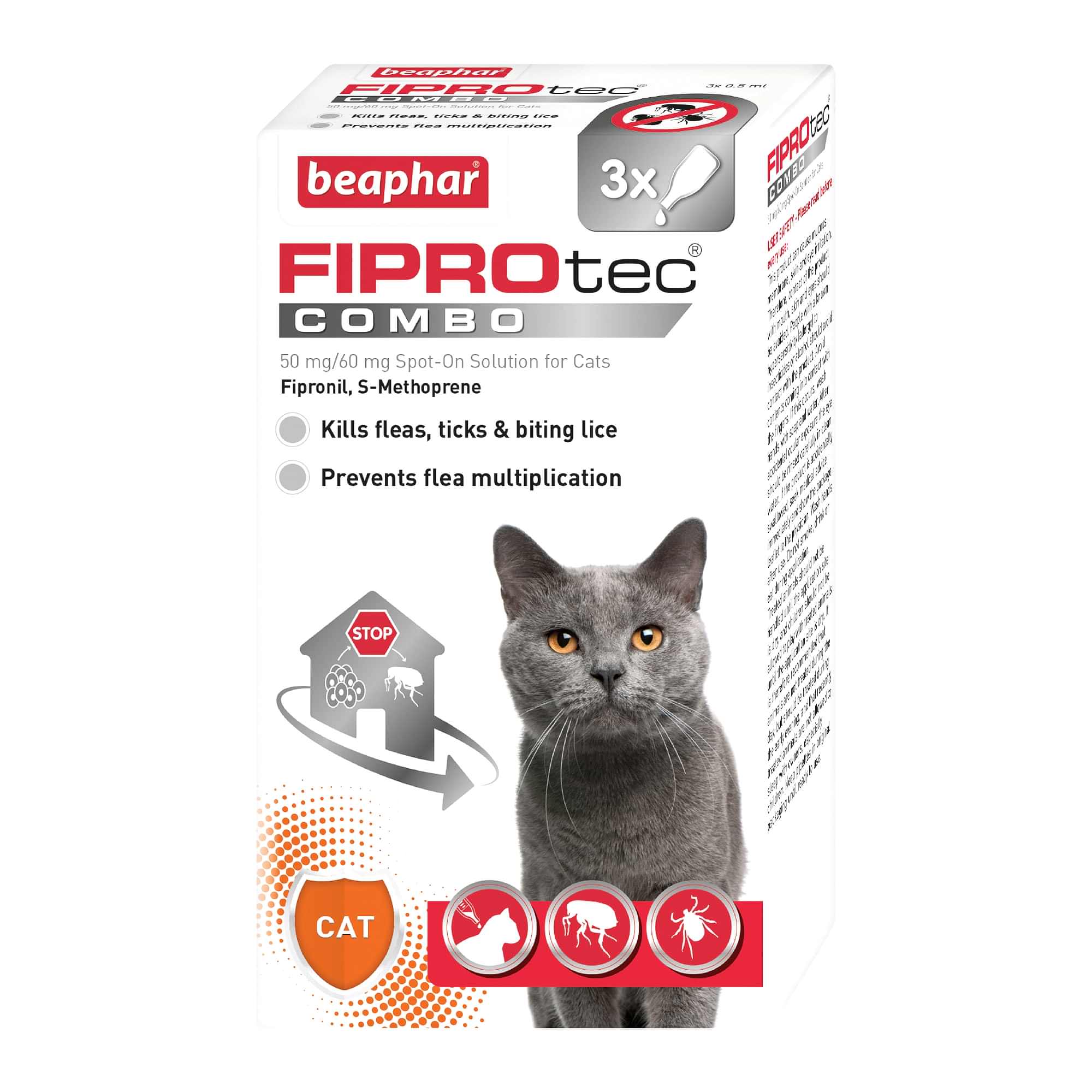 Beaphar FIPROtec COMBO Flea & Tick Spot-On for Cats