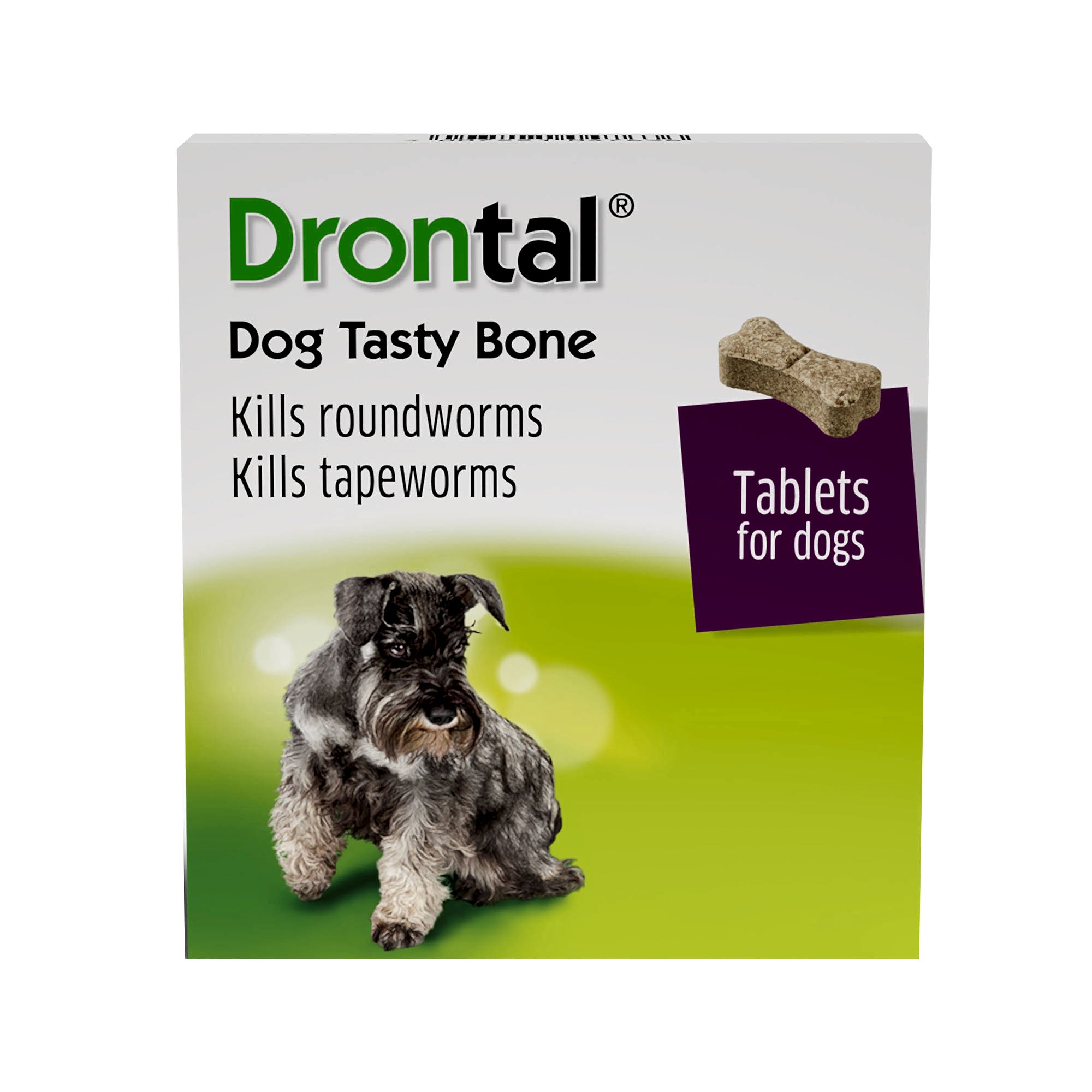 Drontal Tasty Bone Wormer Tablets for Small and Medium Dogs 2-20kg