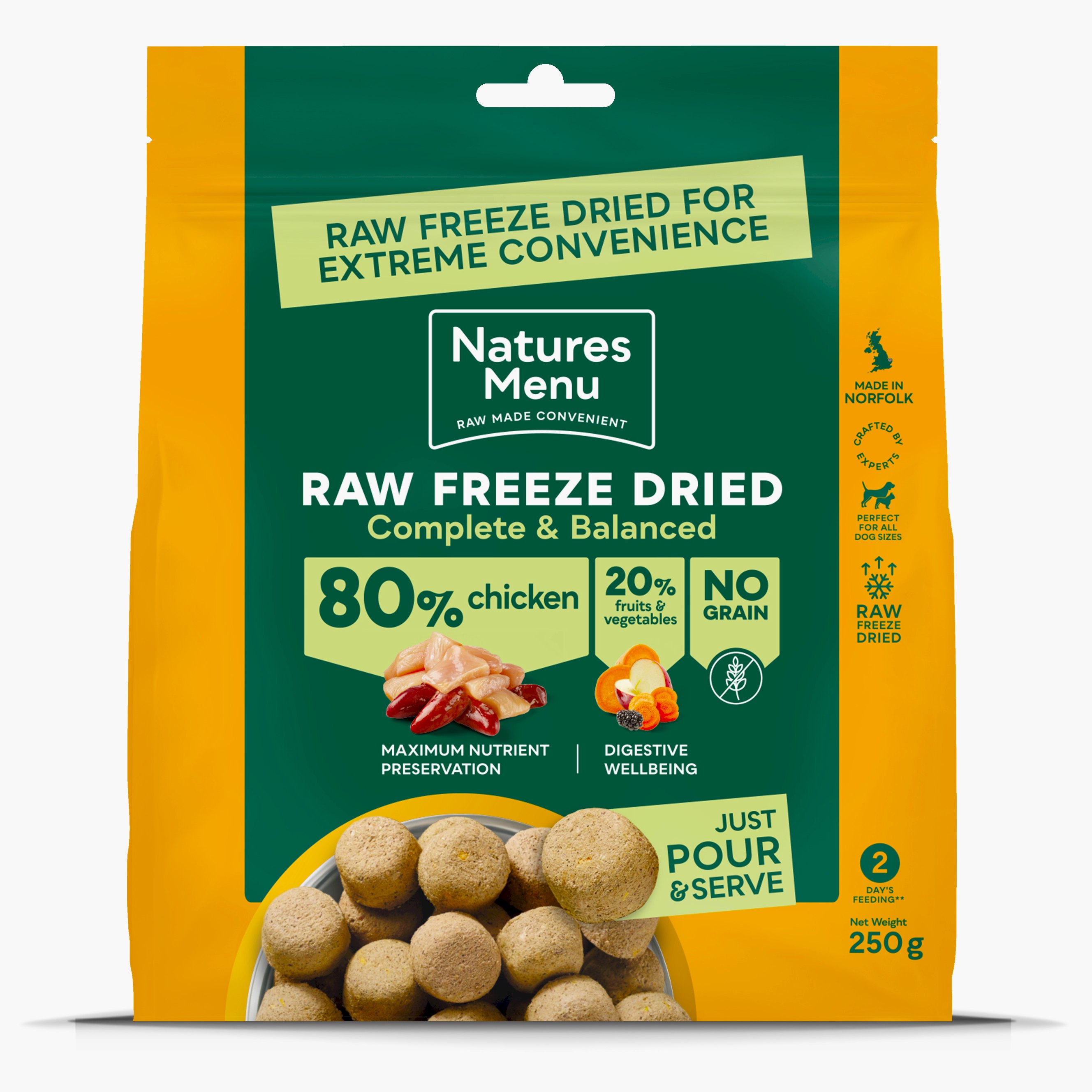 Natures Menu Raw Freeze Dried Adult Dog Food Chicken