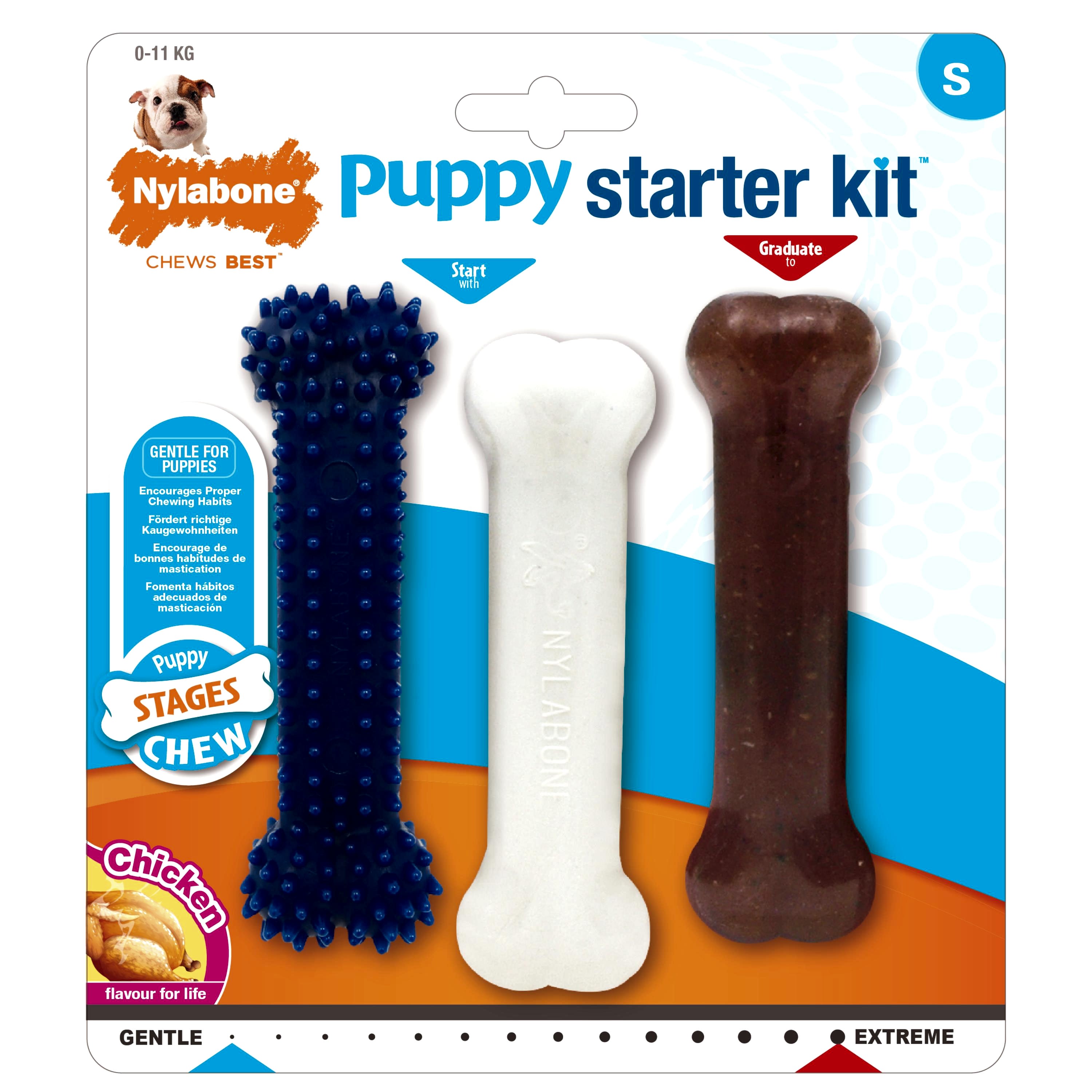 Nylabone Puppy Chew Toy Starter Kit Small