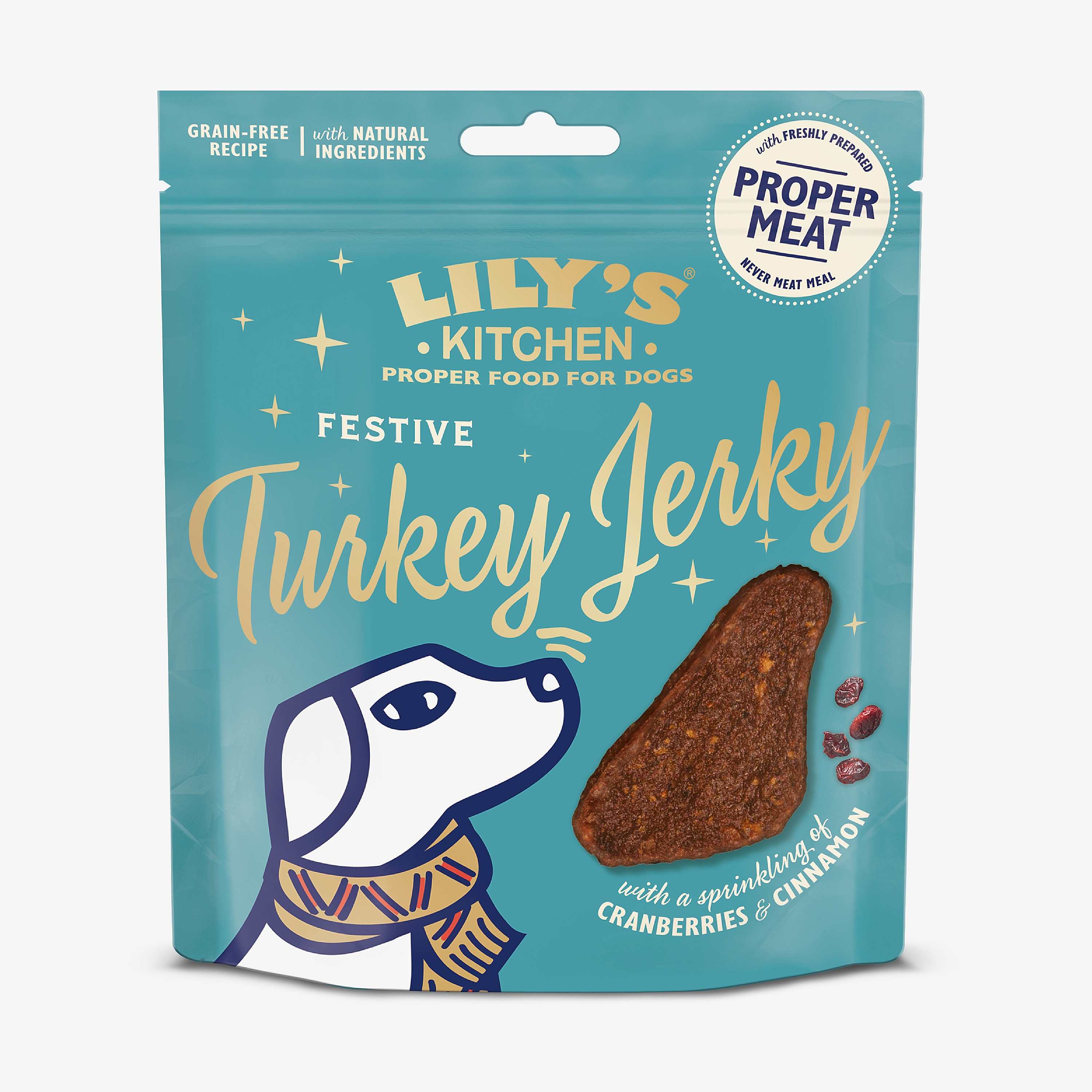 Lily's Kitchen Christmas Festive Turkey Jerky Dog Treats