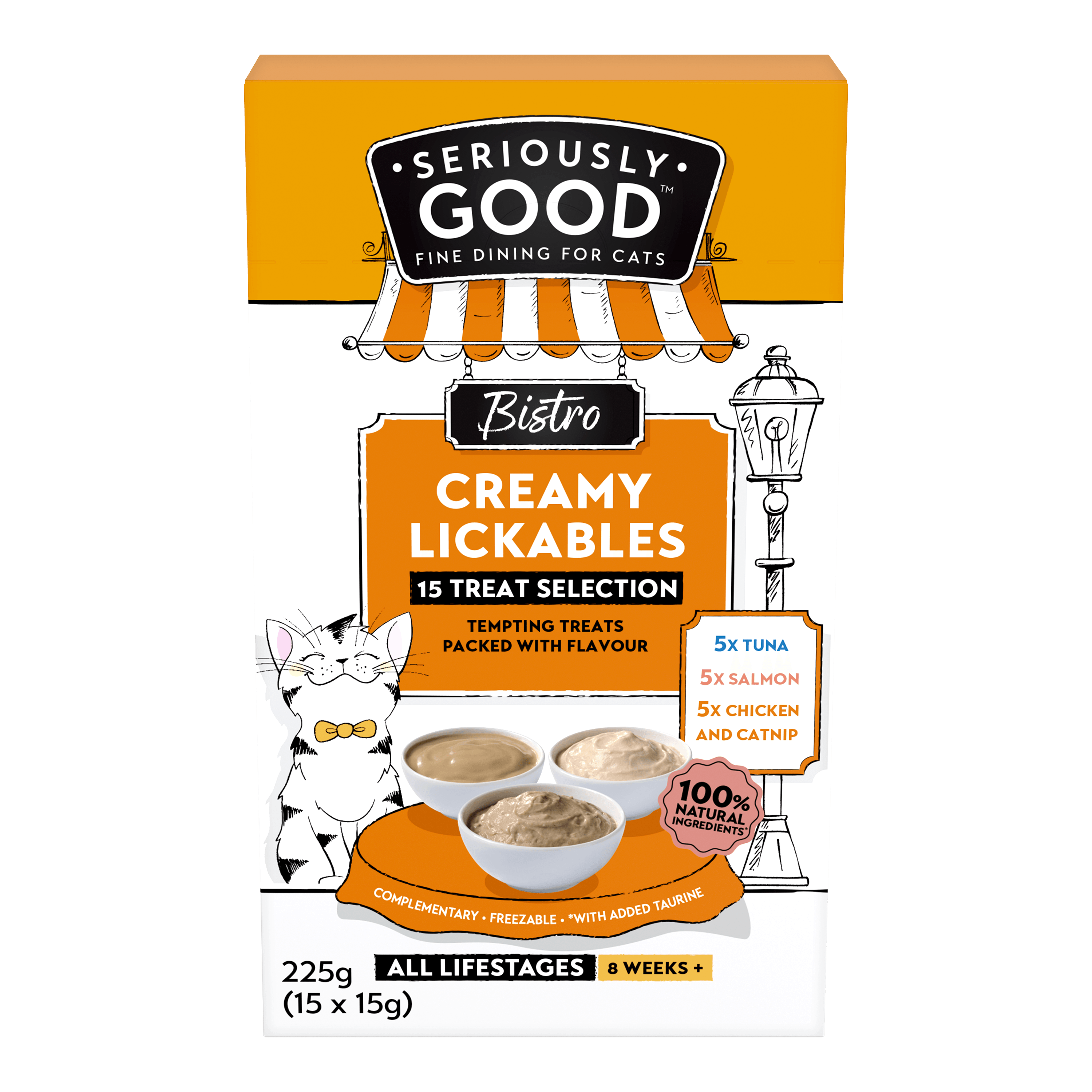 Seriously Good Creamy Lickable Cat Treats Variety 15 Pack