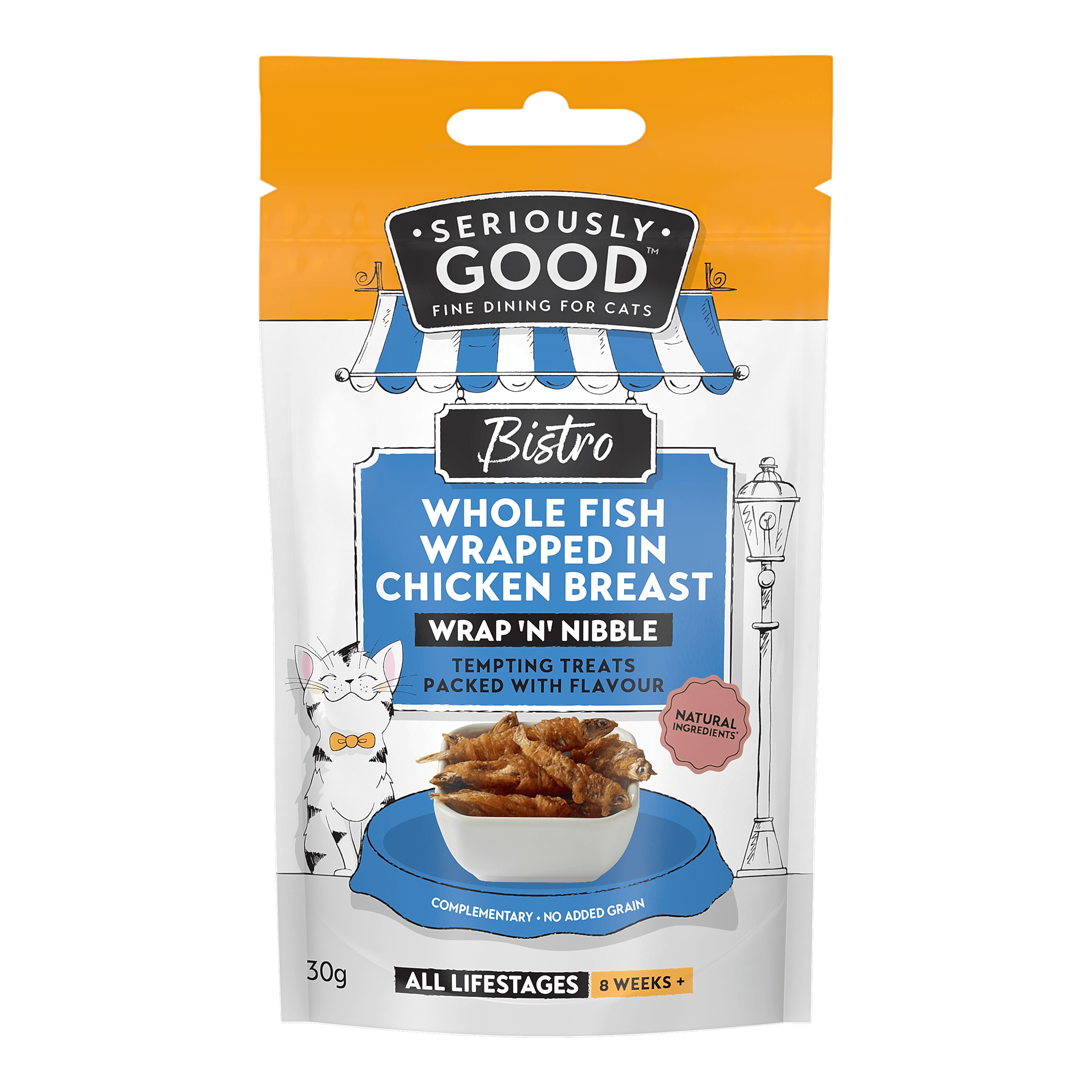 Seriously Good Wrap 'N' Nibble Cat Treats with Fish & Chicken