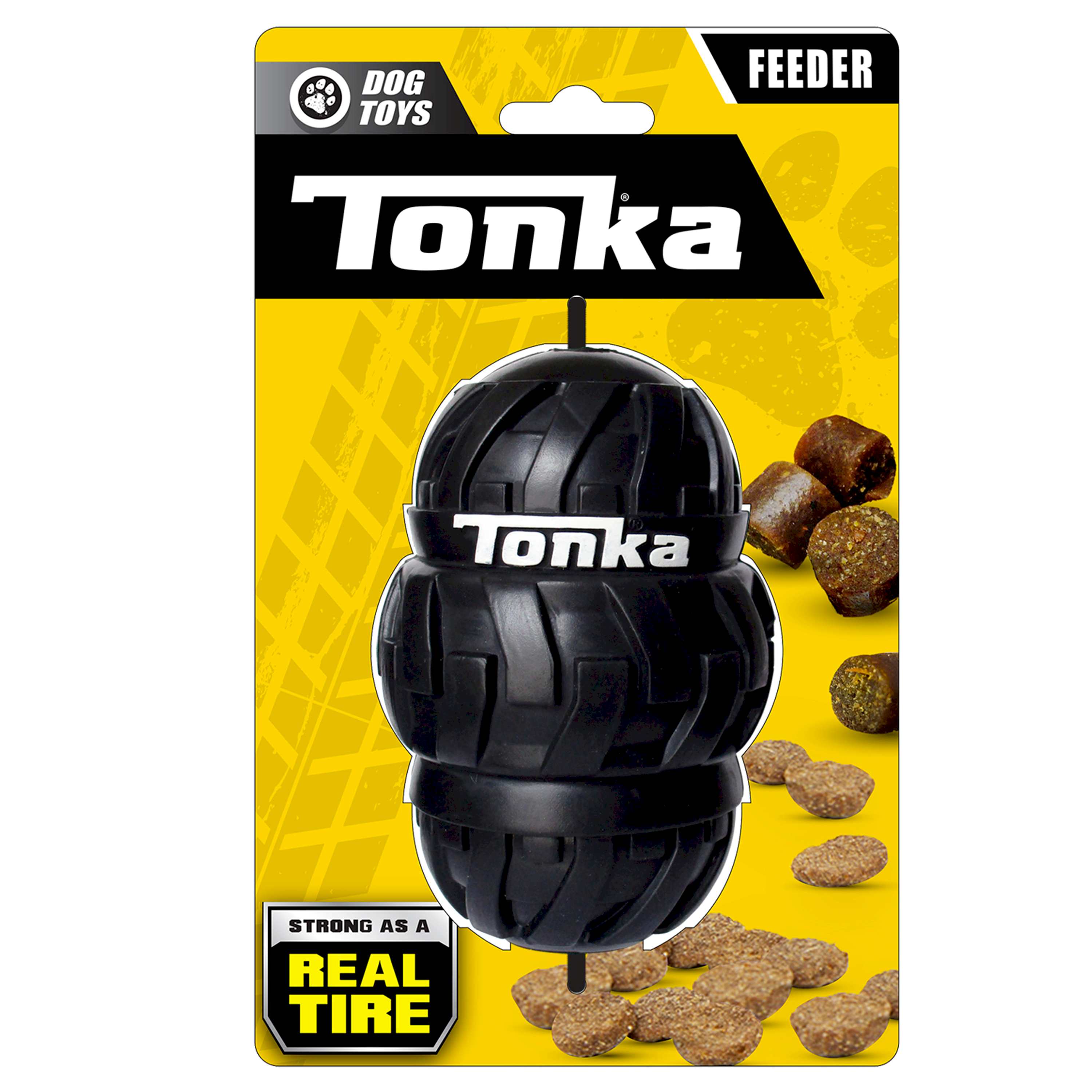 Tonka Tri-Stack Tread Feeder Dog Toy Black