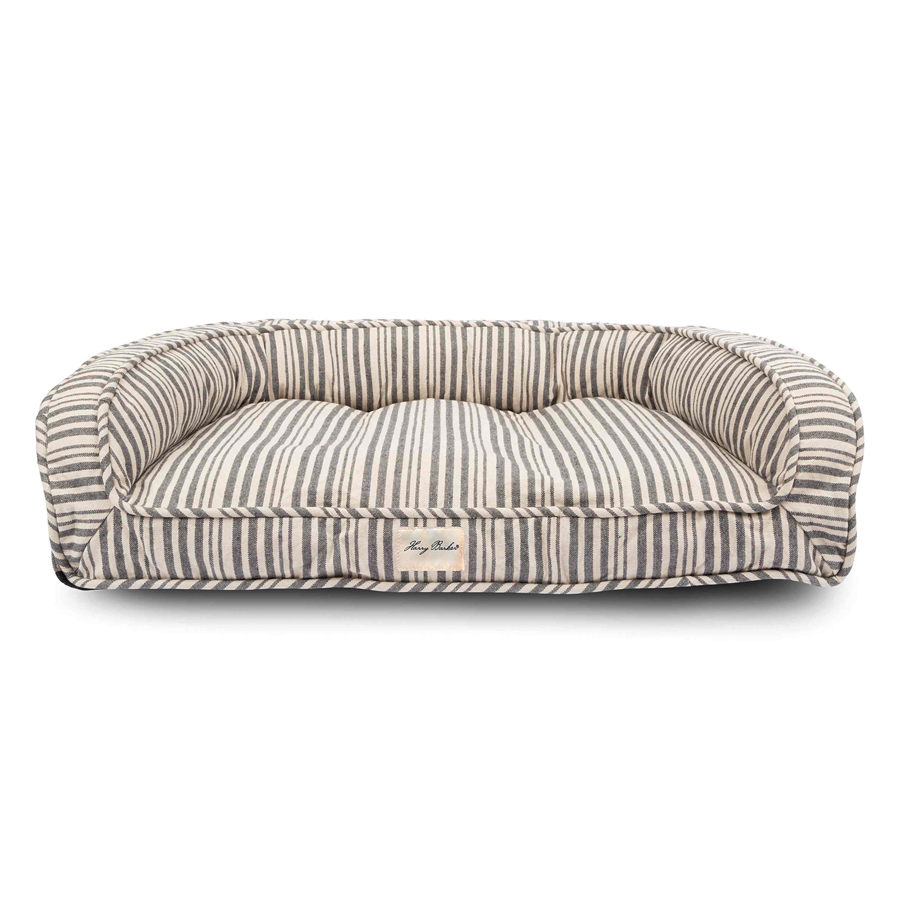 Harry Barker Striped Lounger Dog Bed Blue Medium