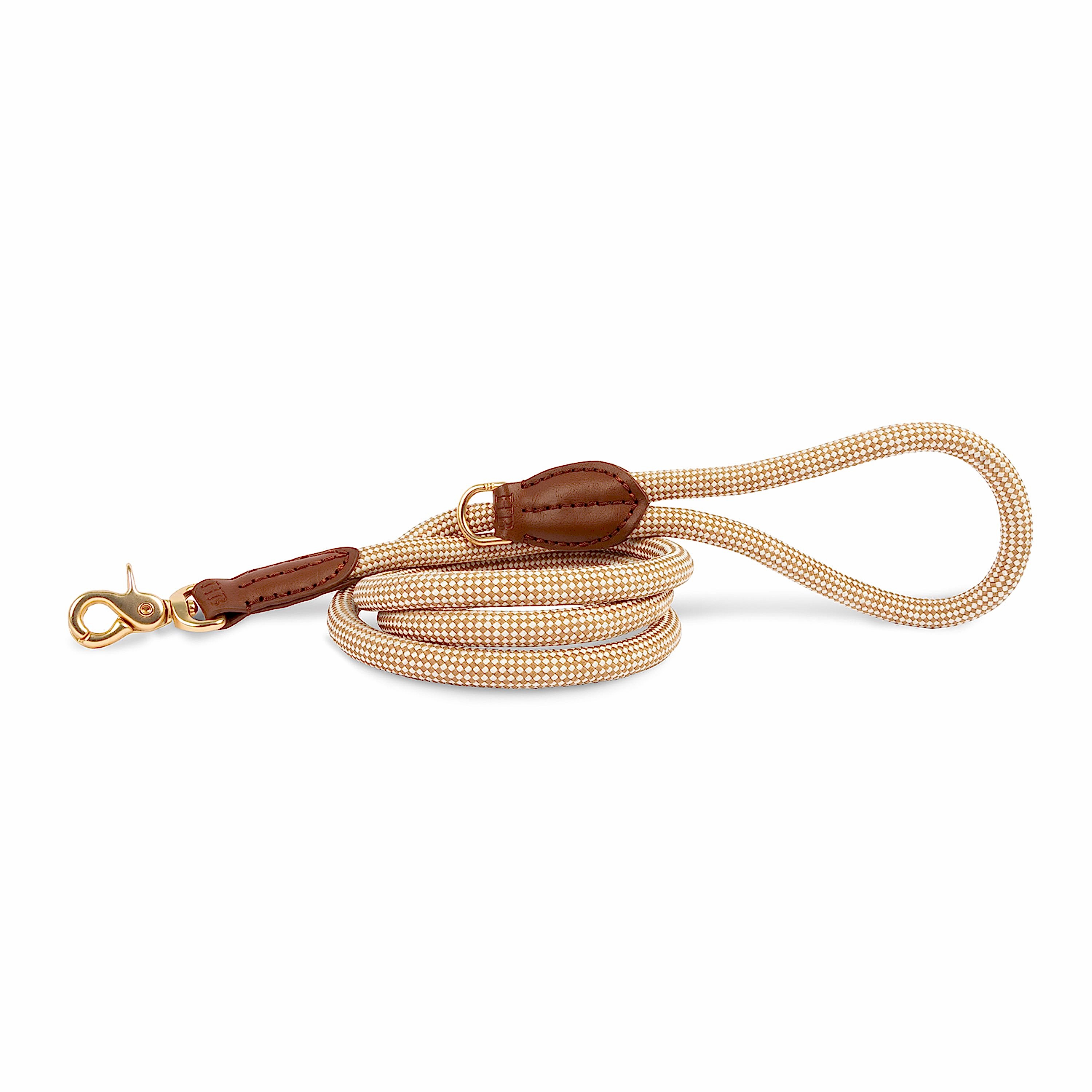 Harry Barker Rope Dog Lead Tan Check