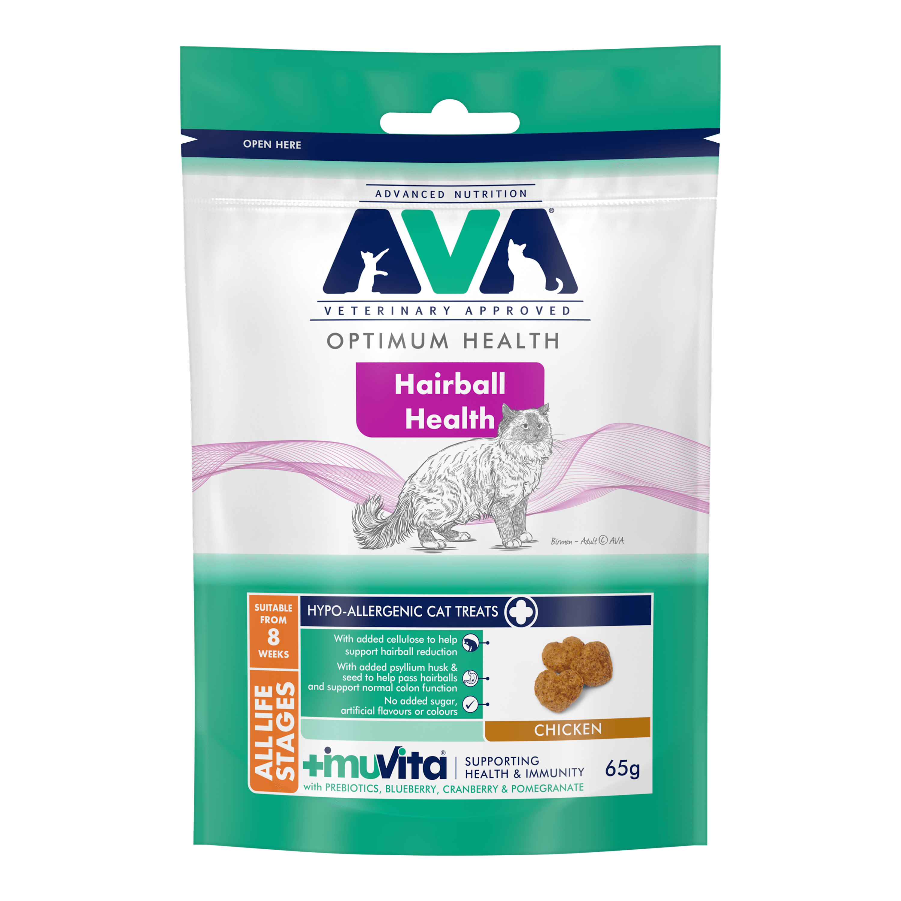 AVA Hairball Health Cat Treats with Chicken