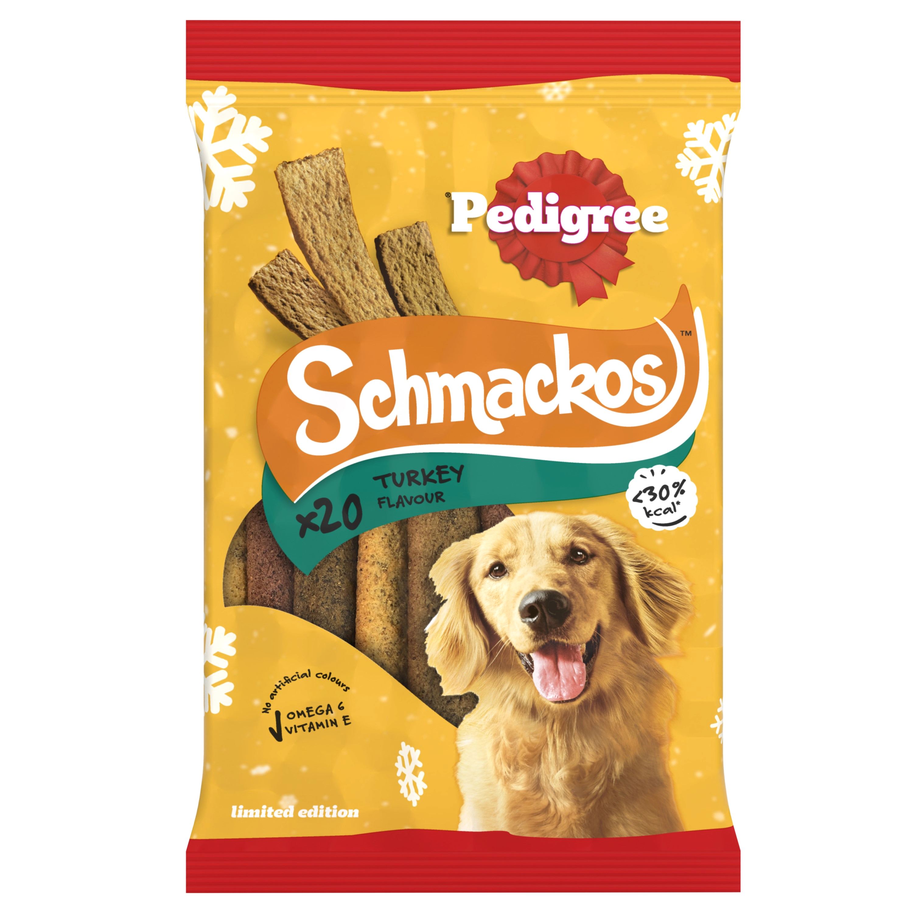 Pedigree Christmas Schmackos Dog Treat Sticks Turkey x20