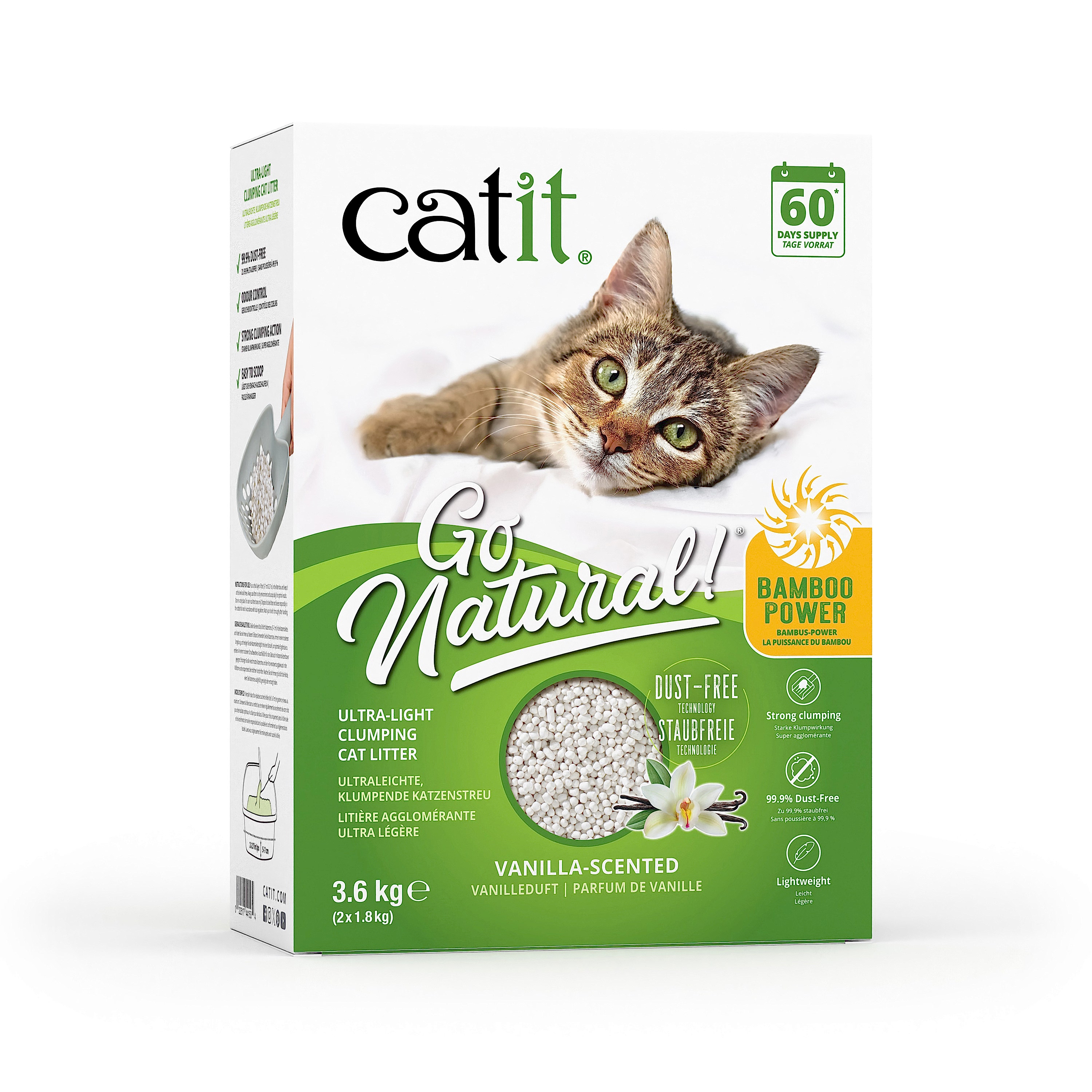 Catit Go Natural Ultra-light Bamboo Clumping Vanilla Scented Cat Litter