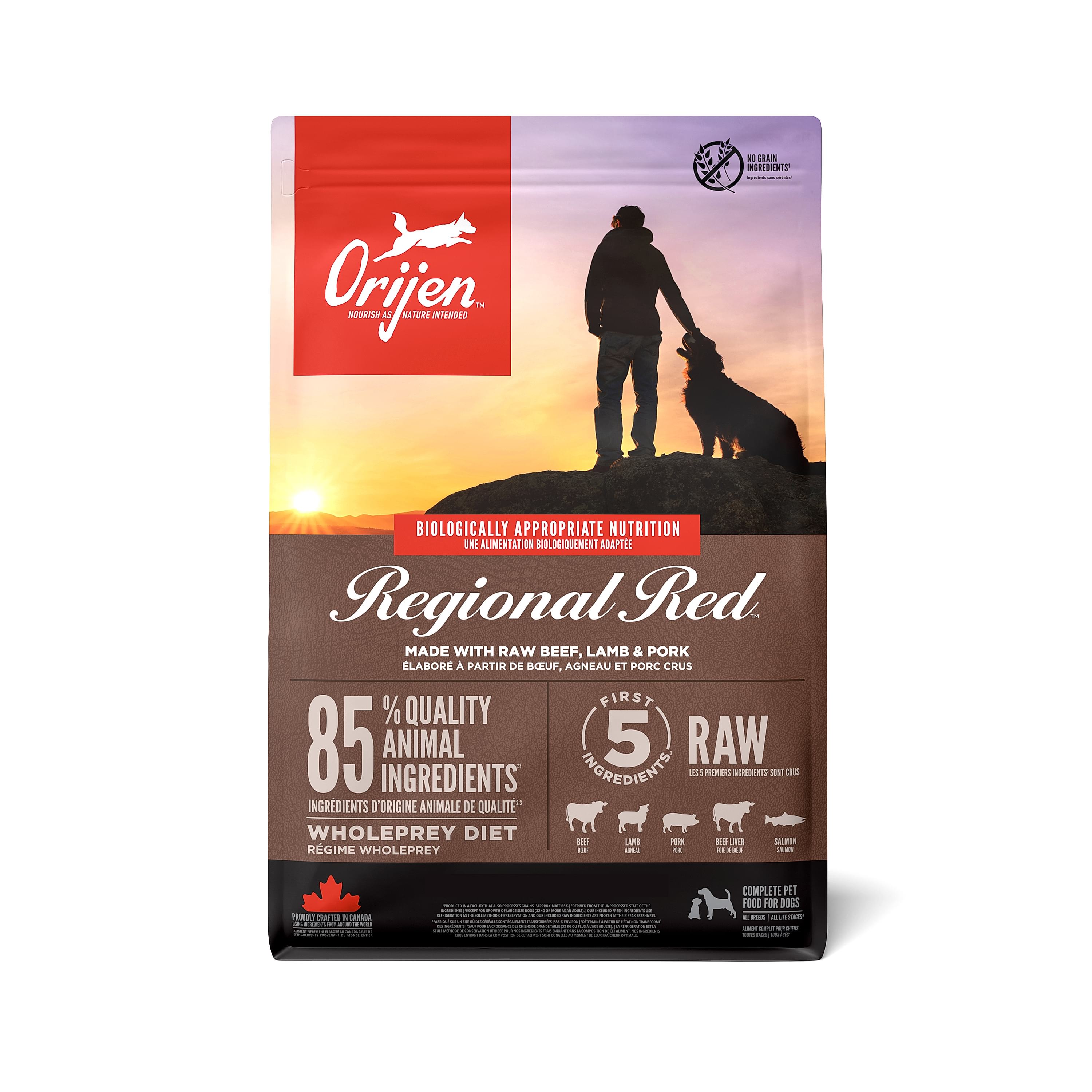 ORIJEN Regional Red Adult Dry Dog Food with Beef Lamb & Pork