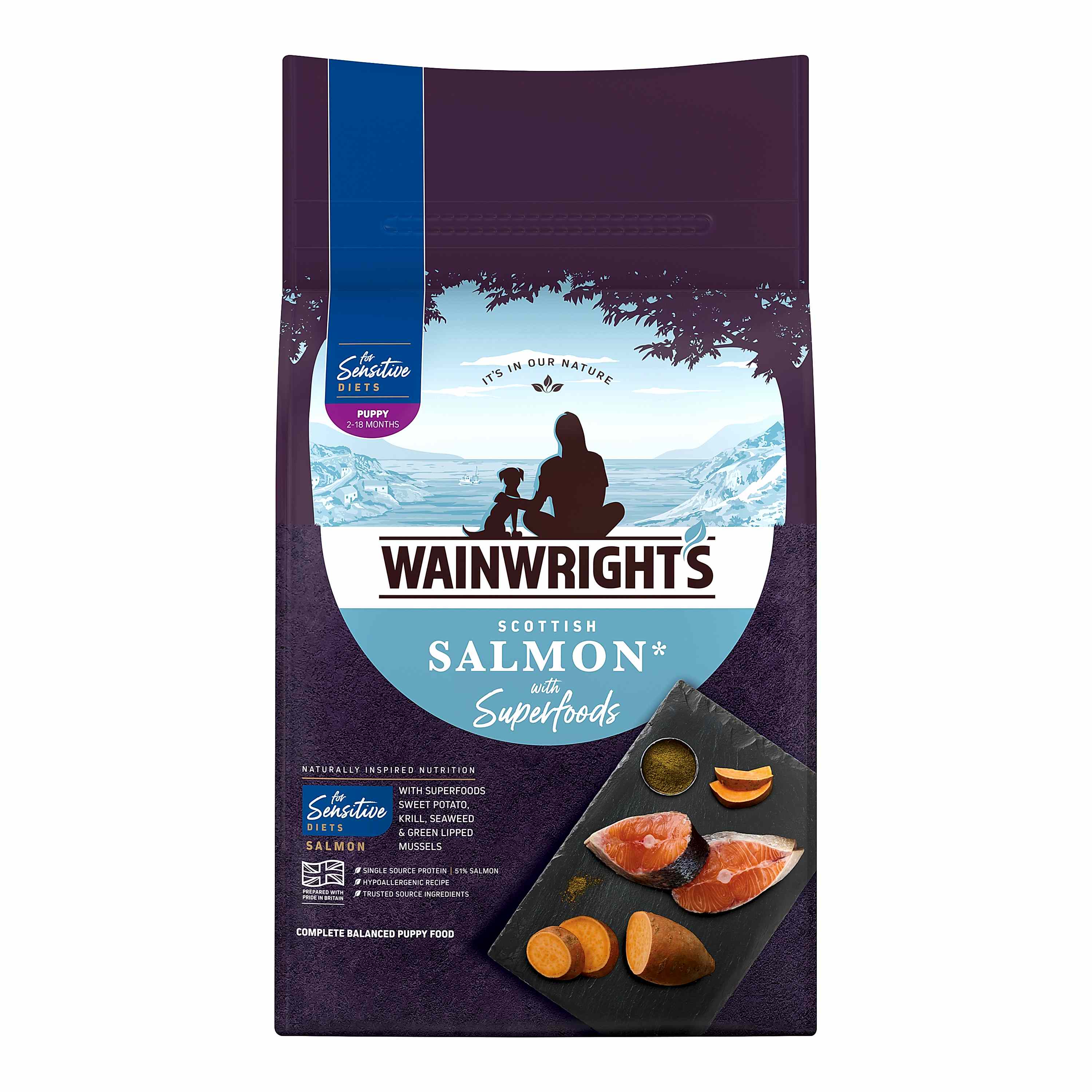 Wainwright's Sensitive Puppy Dry Dog Food Salmon with Superfoods