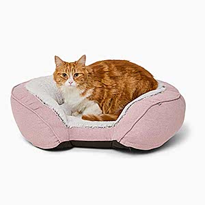 Noble Memory Foam Oval Cat Bed Pink