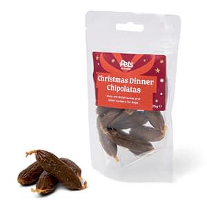 Pets at Home Christmas Dinner Chipolatas Dog Treats