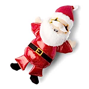 Pets at Home Christmas Medium Sparkle Santa Squeaky Dog Toy