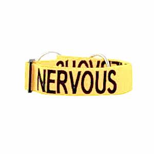 Friendly Dog Collars 'Nervous' Dog Collar Yellow