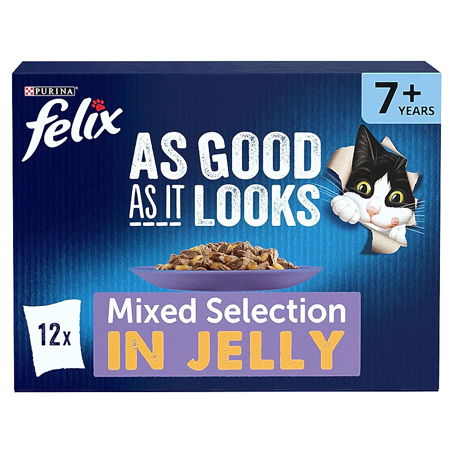 Felix As Good As It Looks Senior Wet Cat Food Mixed In Jelly