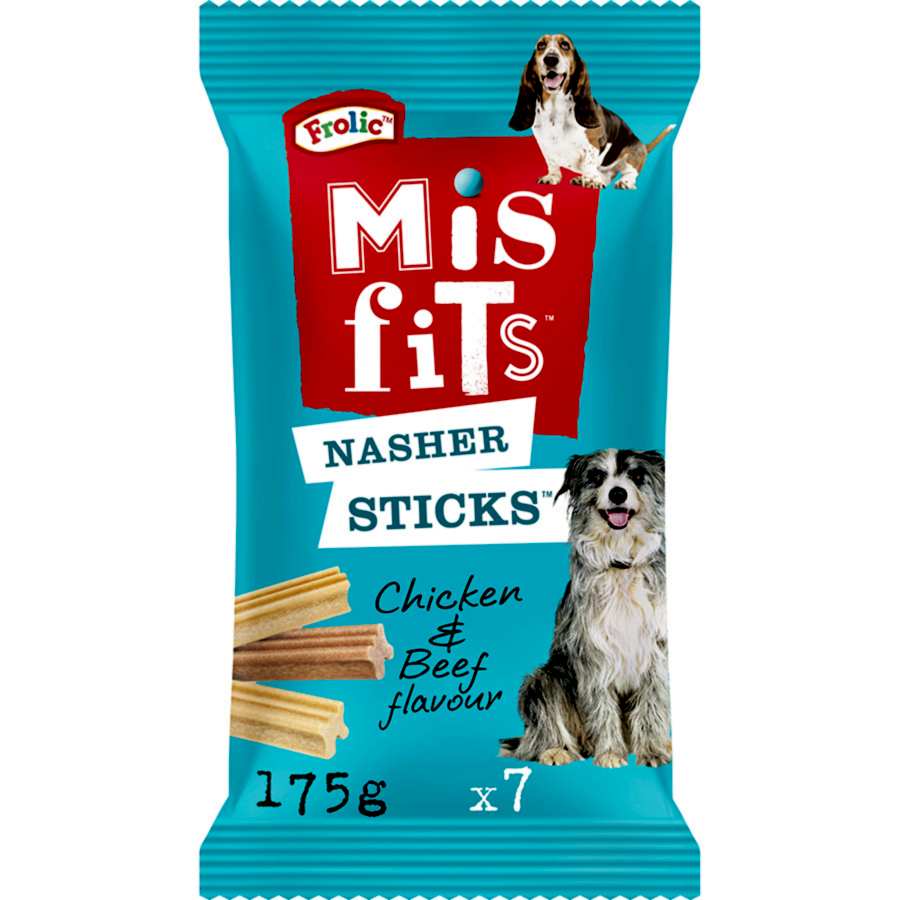 Misfits Nasher Sticks Medium Breed Adult Dog Treats With Chicken & Beef