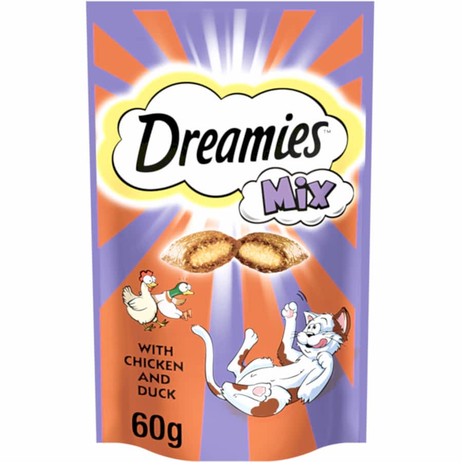 Dreamies Mix Cat Treat Biscuits with Chicken & Duck