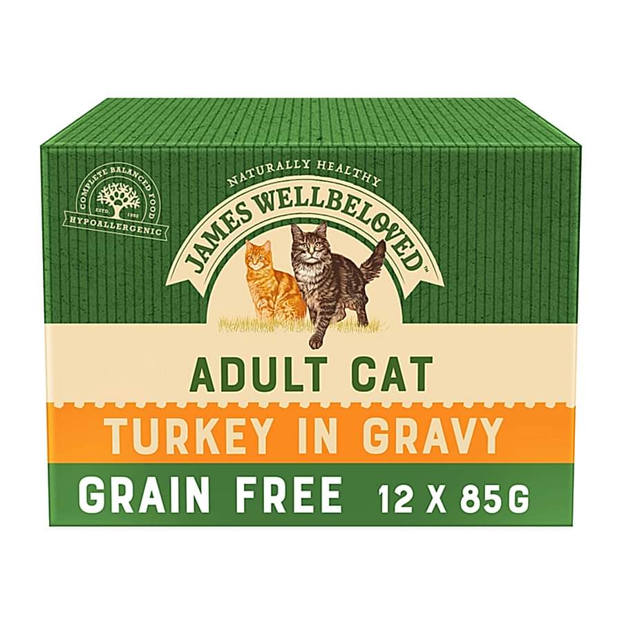 James Wellbeloved Grain Free Adult Cat Wet Food Turkey Gravy