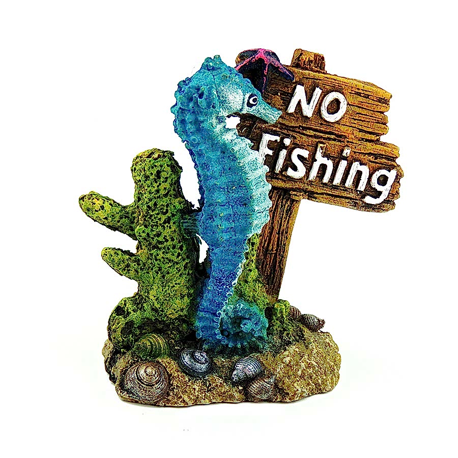 Classic Aquatics No Fishing & Seahorse Ornament