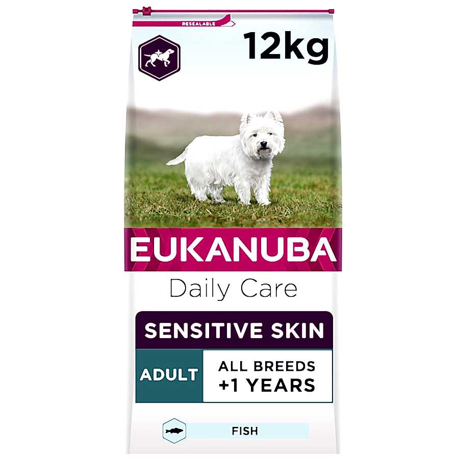 Eukanuba Daily Care Sensitive Skin Adult Dry Dog Food Fish