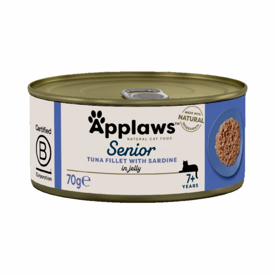 Applaws Natural Wet Senior Cat Food Tuna Fillet with Sardine in Jelly Tin