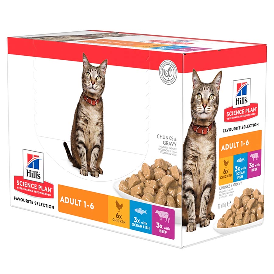 Hill's Science Plan Adult Wet Cat Food Chicken, Beef & Ocean Fish