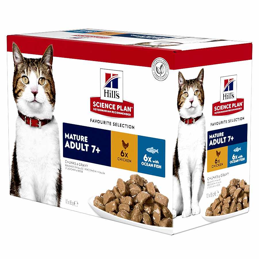 Hill's Science Plan Mature Adult Wet Cat Food Chicken & Ocean Fish