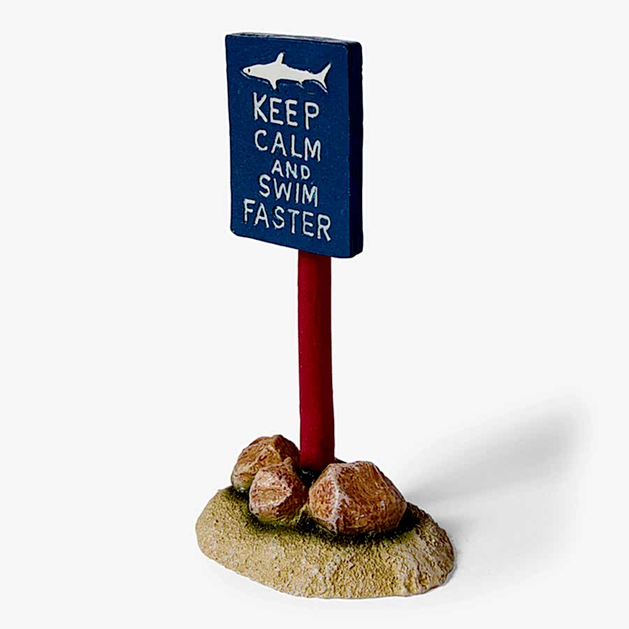 Aqua Town Keep Calm & Swim Fast Aquarium Decoration