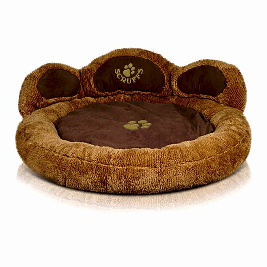 Scruffs Grizzly Bear Dog Bed Dark Brown