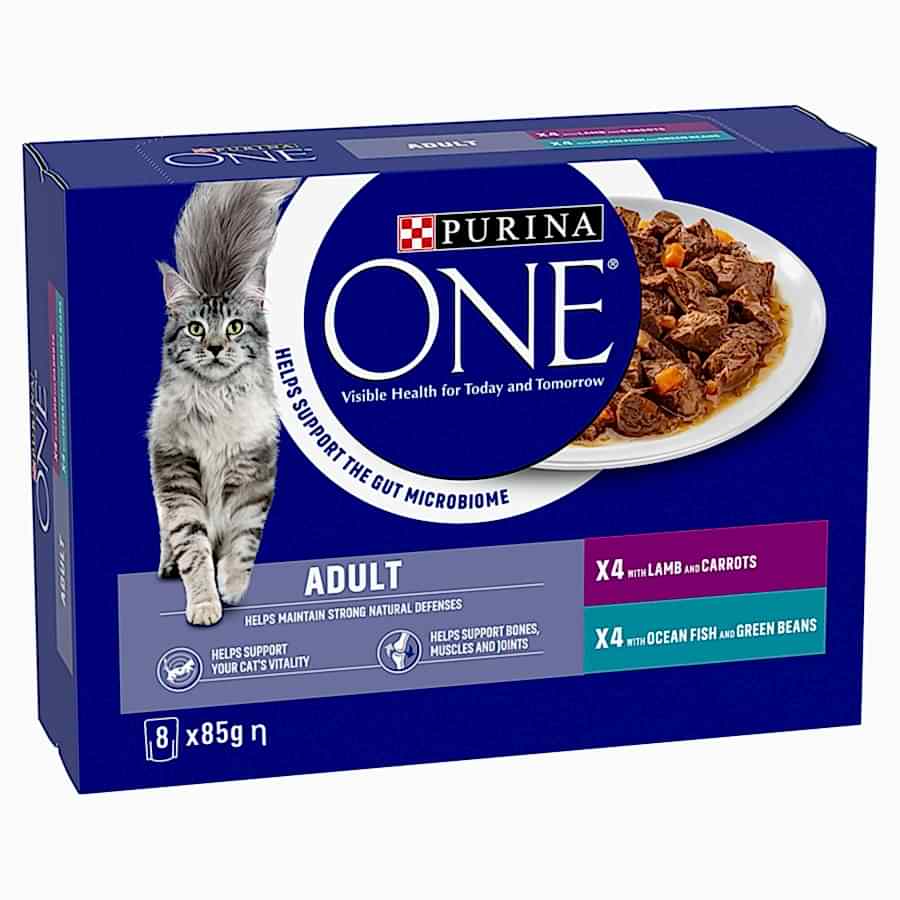 Purina ONE Adult Cat Wet Food Fish & Lamb