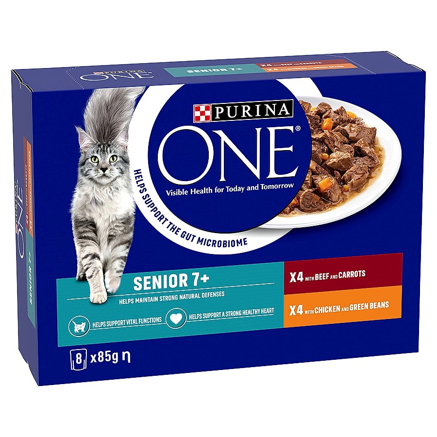 Purina ONE Senior 7+ Wet Cat Food Chicken & Beef