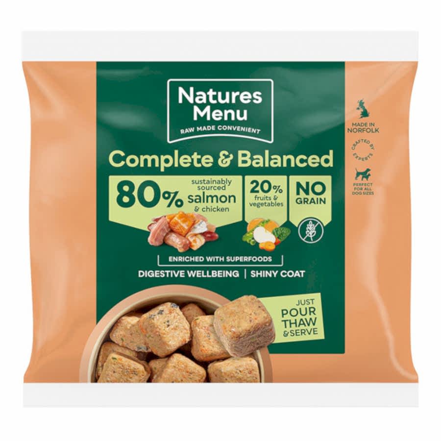 Natures Menu Complete & Balanced 80/20 Frozen Adult Dog Food Salmon & Chicken