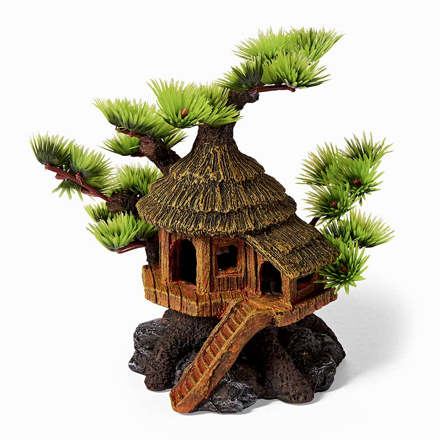 Pets at Home Tree Hut Aquarium Ornament