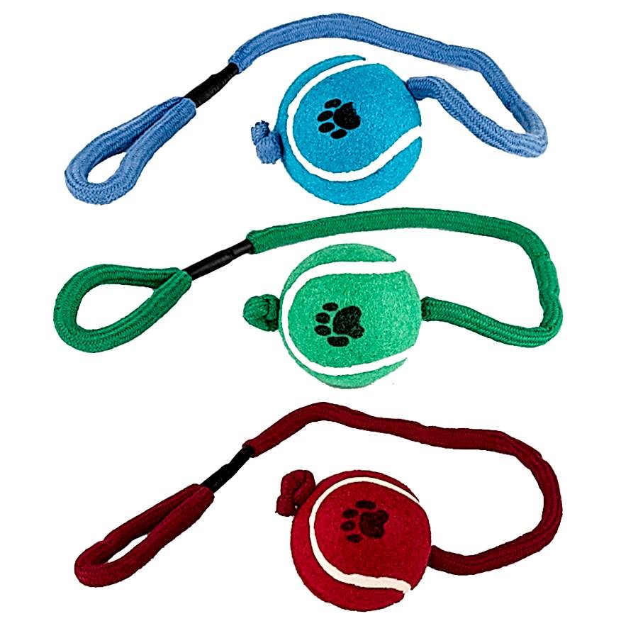 Pets at Home Tennis Ball Rope Dog Toy