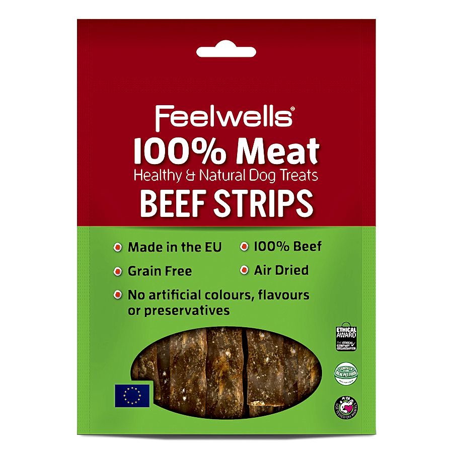 Feelwells Healthy Natural Dog Treats Beef Strips