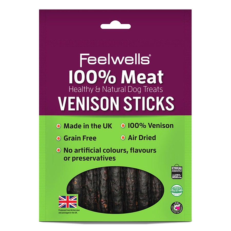 Feelwells Healthy Natural Venison Sticks Dog Treats