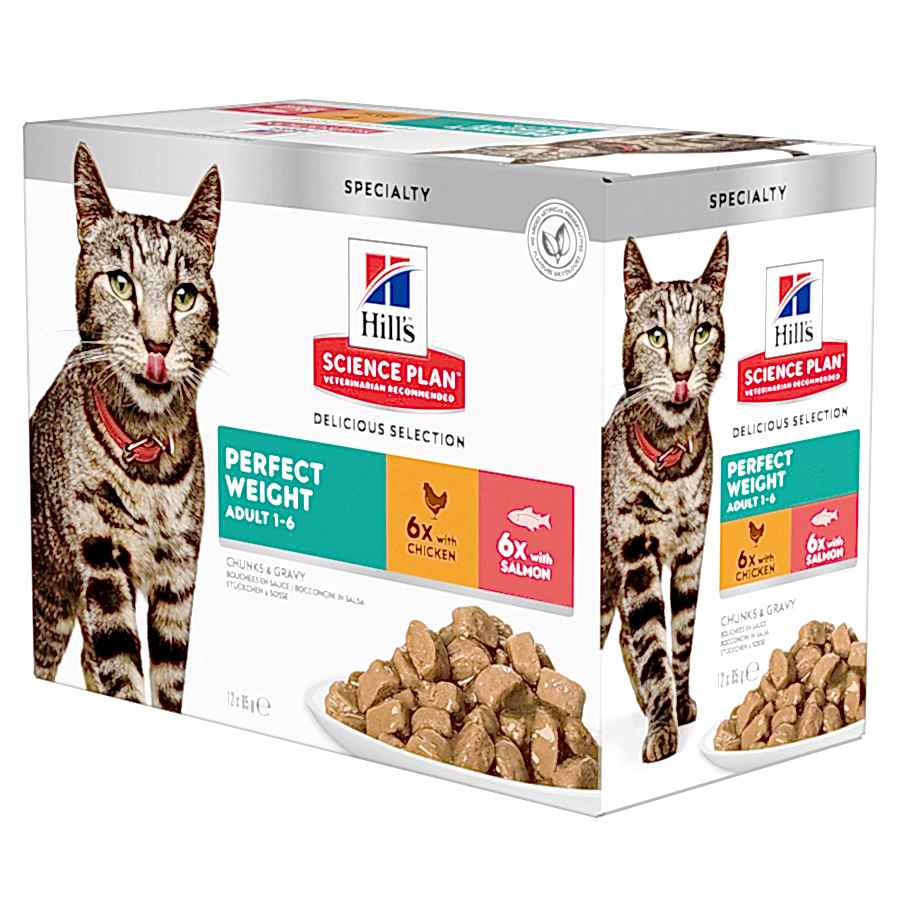 Hill's Science Plan Perfect Weight Adult Cat Wet Food Chicken & Salmon