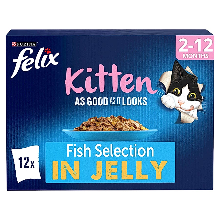 Felix Kitten Wet Cat Food Fish Selection In Jelly