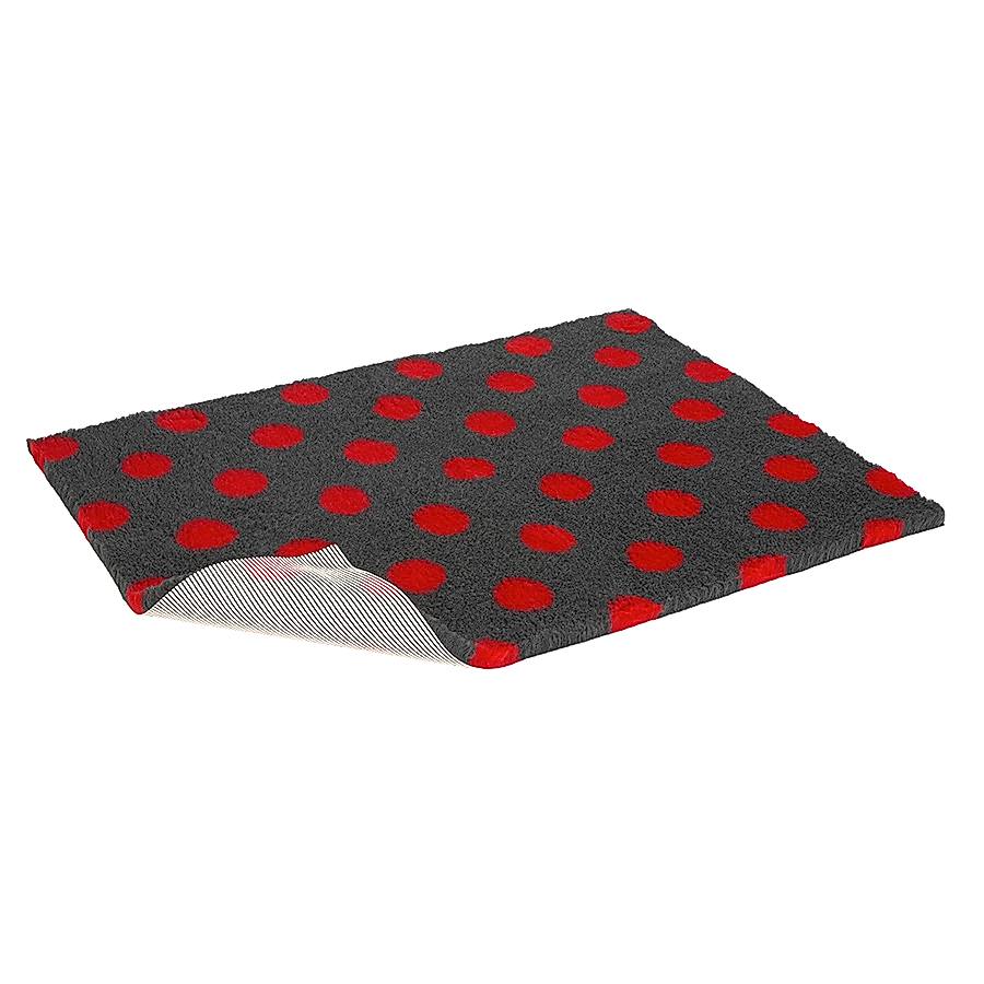 Petlife Vetbed Non-Slip Dog Bed Polka Grey/Red