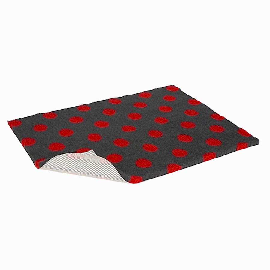 Petlife Vetbed Non-Slip Dog Bed Polka Grey/Red