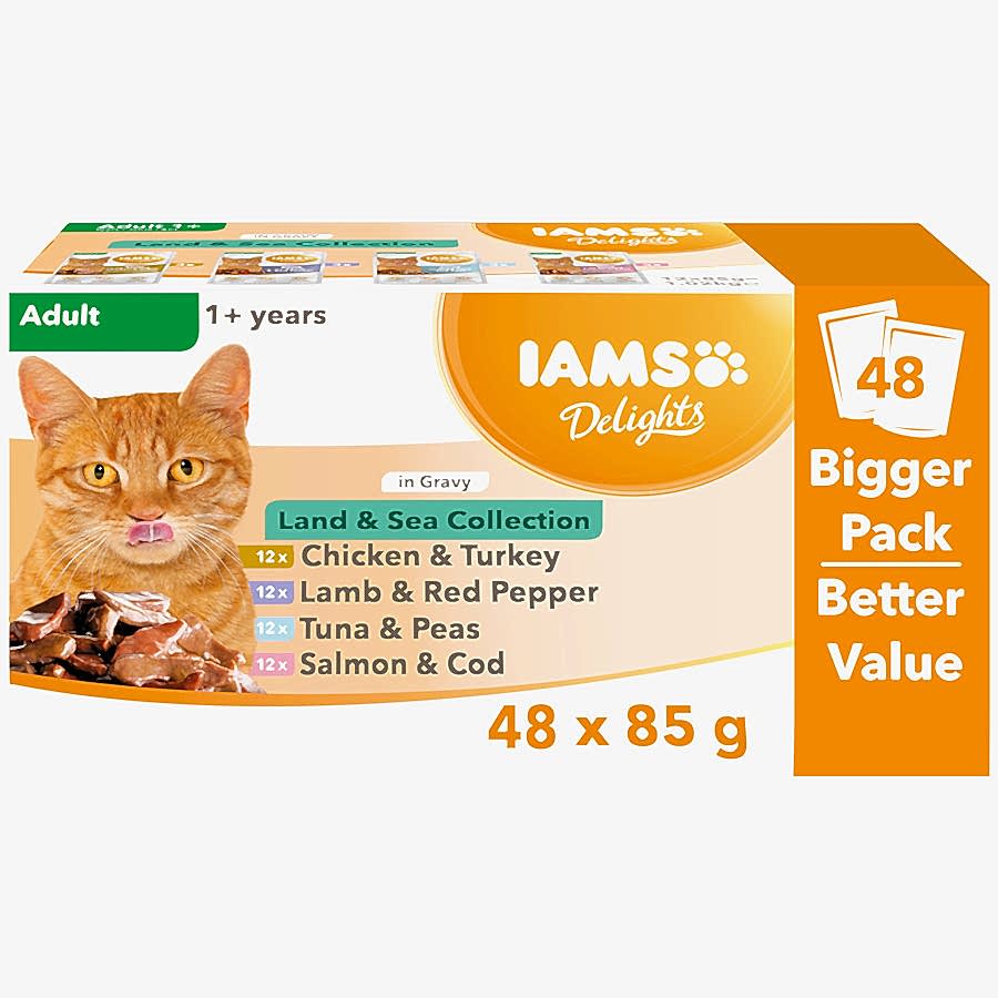 Iams Delights Wet Adult Cat Food Land & Sea In Gravy