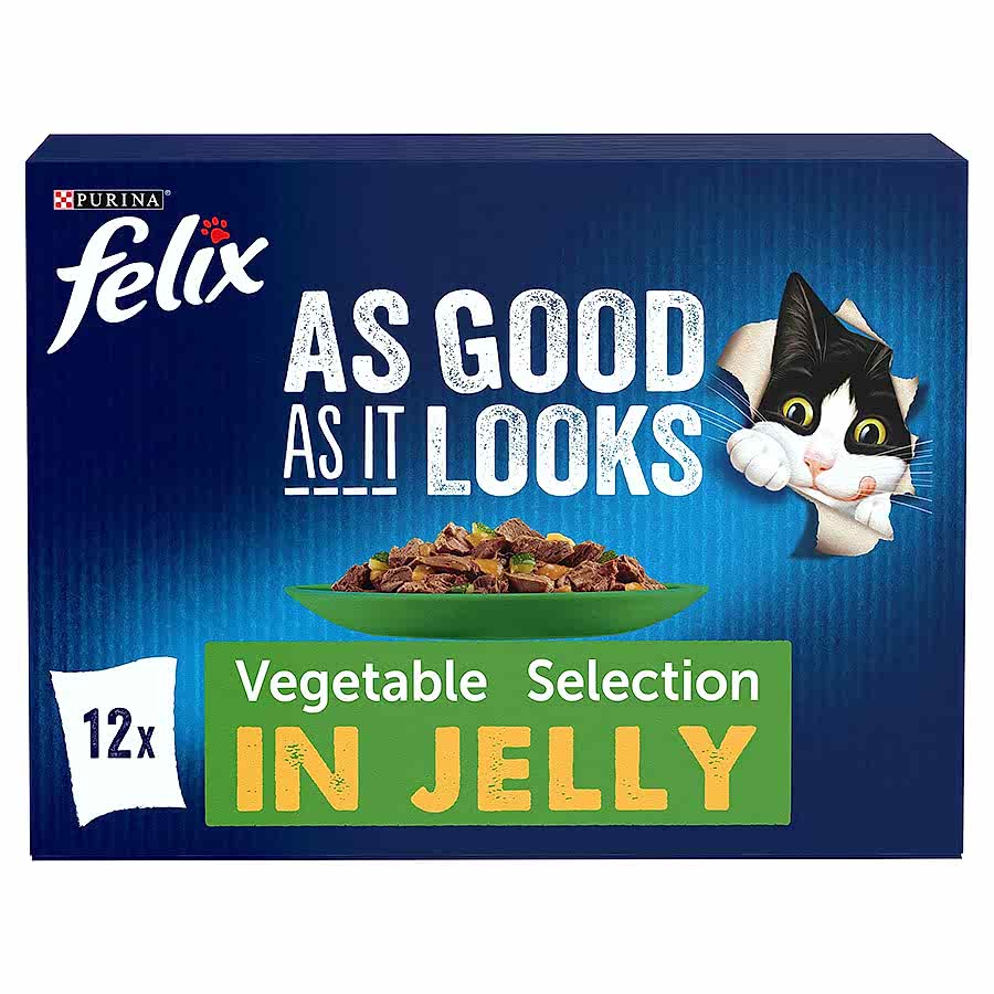 Felix As Good As It Looks Adult Wet Cat Food Veg Selection In Jelly