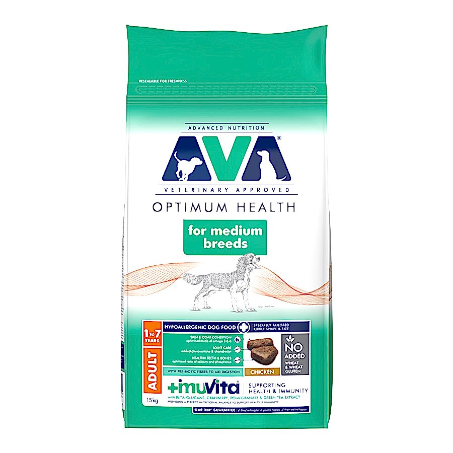 AVA Optimum Health Medium Breed Adult Dry Dog Food Chicken