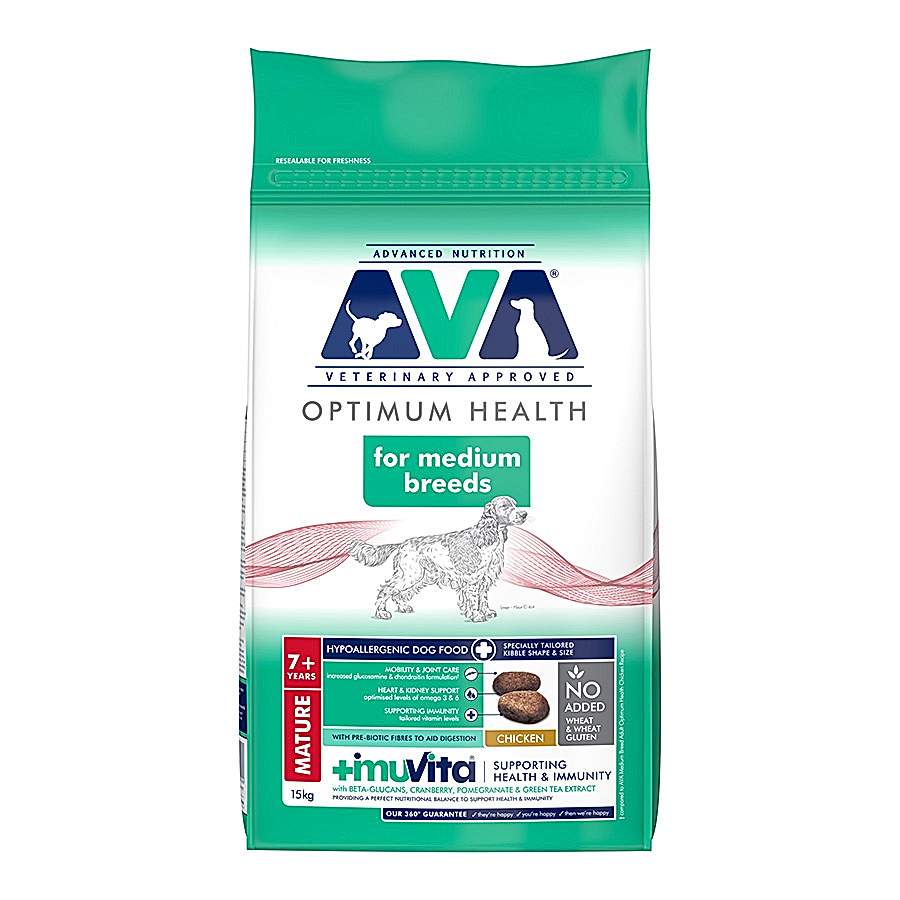 AVA Optimum Health Medium Breed Senior Dry Dog Food Chicken