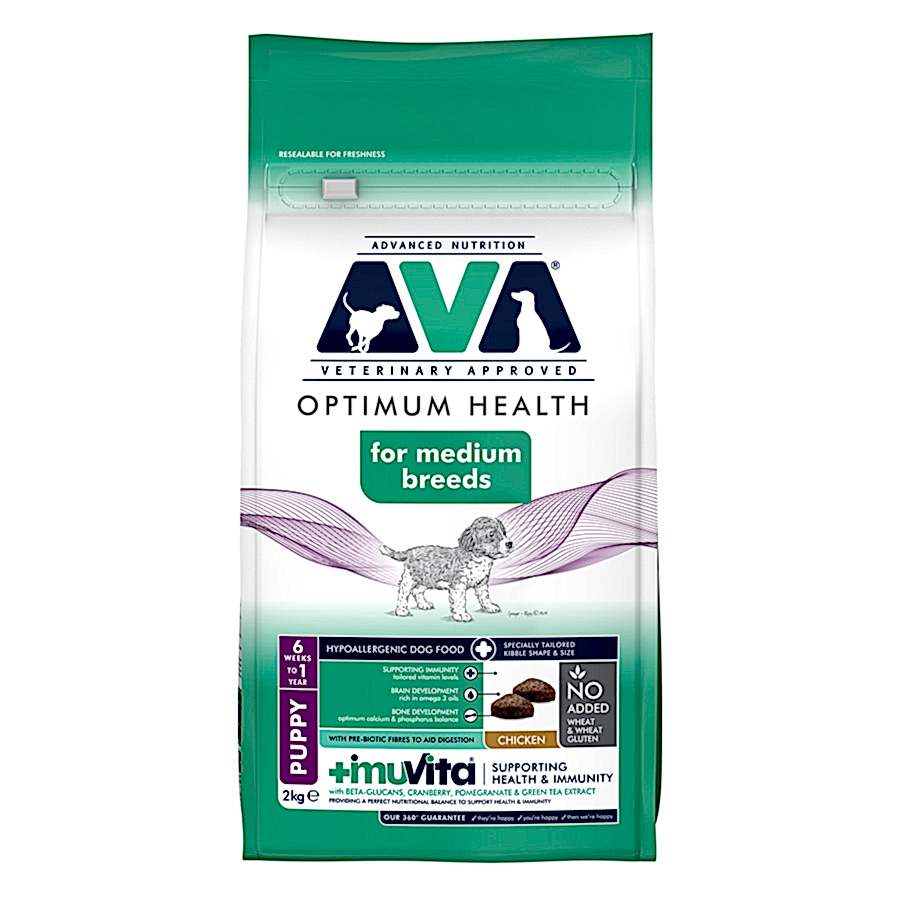 AVA Optimum Health Medium Breed Puppy Dry Dog Food Chicken