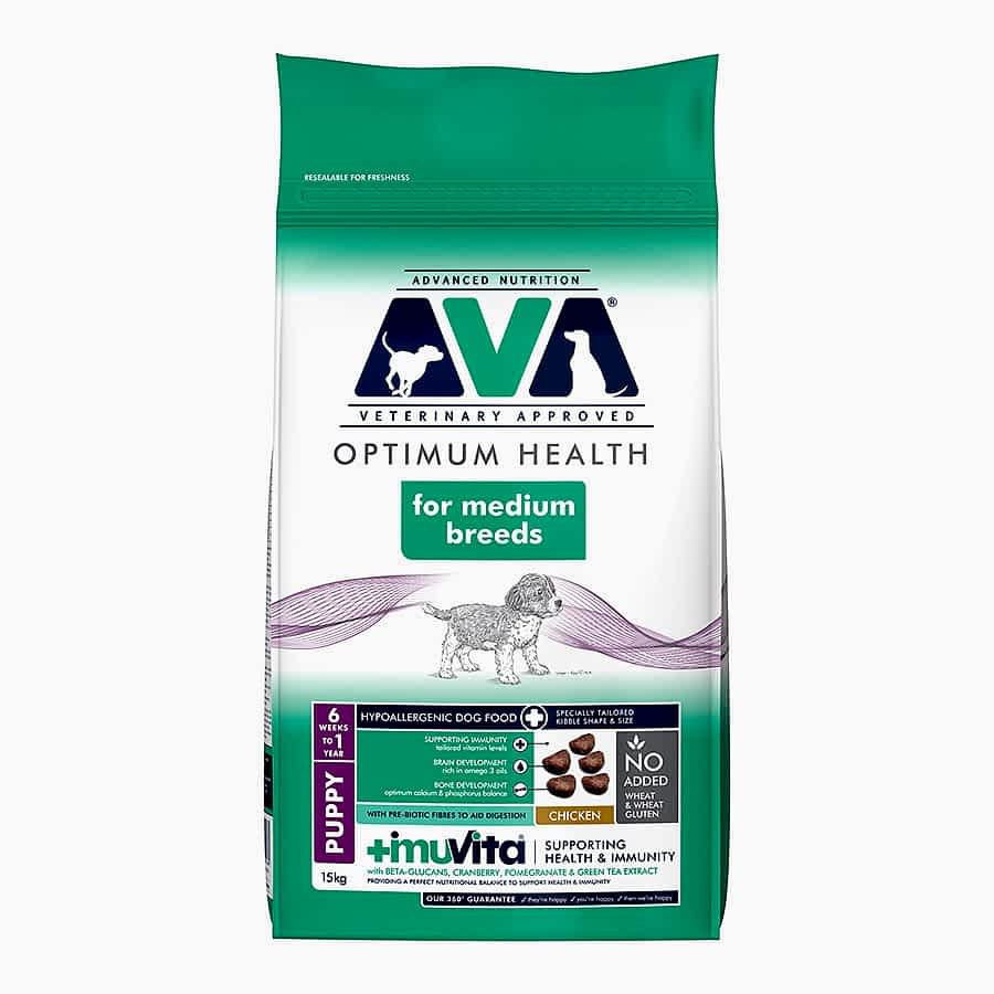 AVA Optimum Health Medium Breed Puppy Dry Dog Food Chicken