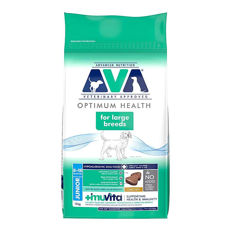 AVA Optimum Health Large Breed Junior Dry Dog Food Chicken