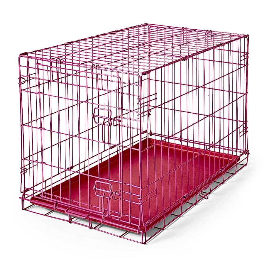 Pets at Home One Door Dog Crate Pink